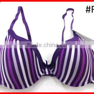 ladies bra Elegant Purple Stripe Print women's bra in sale