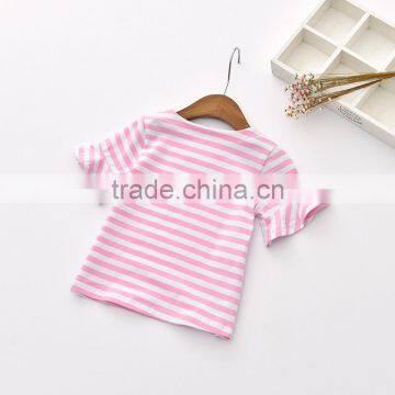 Wholesale Navy Style Soft Girl Stripe T-shirt Kids Export Clothing photo-4