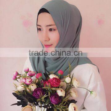 Muslim Scarf Pearl Chiffon Solid Color Long Towel Summer New National Customs of the Hui Multi-color photo-5