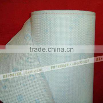 Chinese sellers wholesale super white color cotton cross stitch fabric printed on blue flowers