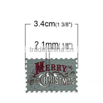 Wholesale Scrapbooking 2 Holes Postage Stamp At Random Christmas Pattern Wood Sewing Buttons photo-2