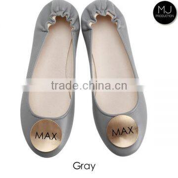 Wholesale PU Leather Monogrammed Ballet Flats photo-2