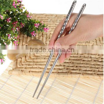 2016 Hot Sale 5Pair/lot Chinese Stylish Non-slip Design Stainless Steel Chopstick For Eating