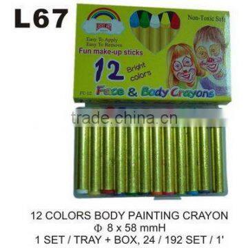 L67 12 COLORS BODY PAINTING CRAYONS