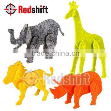 3D Felt Puzzle Hard Felt Puzzle Mini Animal Set Safari photo-2
