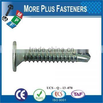 Made in Taiwan Star Torx Drive Wafer Head Heavy Duty Self Drilling Screw Flat Head With Wing and Shank Self Drilling