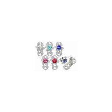 316L Steel Dermal Anchor Jewelry , Crystal Flower-Shaped Tops