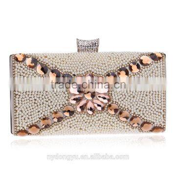 women pearl flower fancy clutch bag / women rhino latest purse Evening handbag Gorgeous Bridal Wedding Purse Party bag Handbag