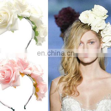 Handmade Floral Crown Rose Flower Headband Hair Garland Wedding Headpiece FH2256