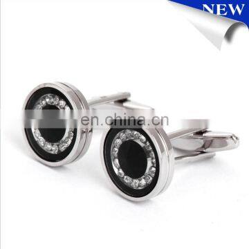 New Round Enamel Crystal Plated Cufflink Men's Jewerly