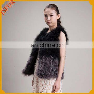 New designs women winter warm soft real turkey feather fur coats