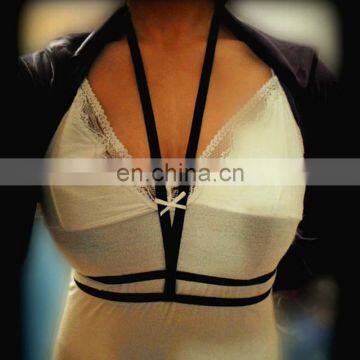 Girl's Fashion Style Top Bra Elastic Strappy Cage Bra Crop Tops Harness Bondage Dress