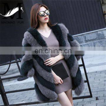 Latest Design Elegant Luxury Genuine Fox Fur Coat for Women Costume Fur Coat