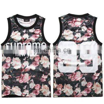 Exquisite printed floral racer back tank tops wholesale