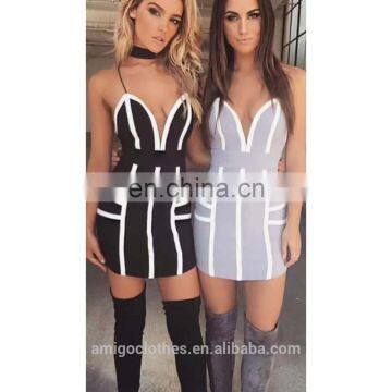 Amigo 2017 new style mini strap backless bandage dress sexy low cut evening dresses for women party wear