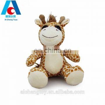 sitting giraffe plush kids stuffed toy with big eyes