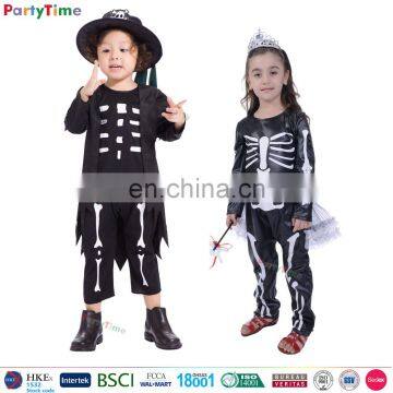 wholesale china yiwu party time children halloween costumes kids cosplay skeleton costume