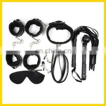 6 pieces black bondage kit adult novelty sex toy