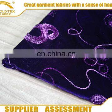 Textile Fabrics Women's Clothing Polyester Embroidery Designs warp knitting velvet