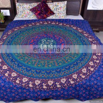 Indian Blue Mandala Duvet Covers Throw Quilt Cover Decor Hippie Queen Size Bedspread