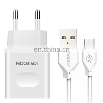 2A Portable Dual USB Ports Smart Charge Travel Charger with 1m Charging Cable, EU Plug usb