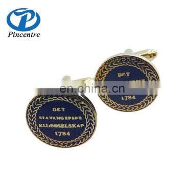 China Manufacturer Make Luxury Bulk Metal Brass Sliver Custom Engrave Logo Enamel Cufflinks photo-3