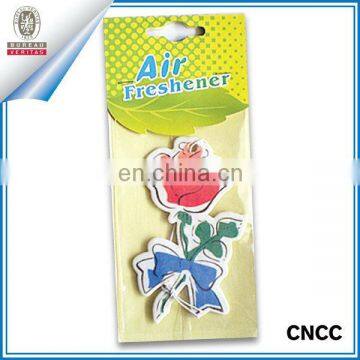 Hanging absorbent paper car air freshener