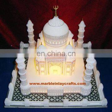 Beautiful Marble Taj Mahal, White Marble Taj Mahal With Lighting