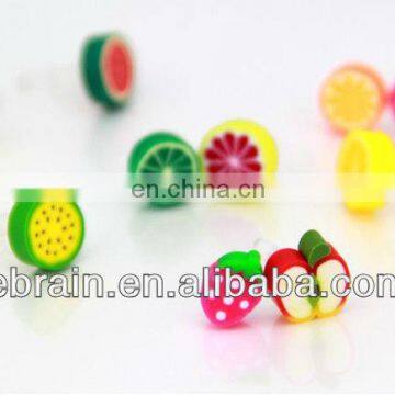 multi colored fruit earphone plug for promotional items
