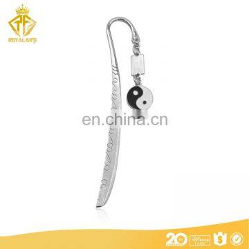 Cheap Custom Stainless Steel Quality bookmark with Tai chi design