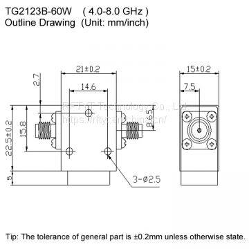 RFTYT Custom 60 W 4.0 to 8.0 GHz SHF RF Broadband Isolator Manufacturer