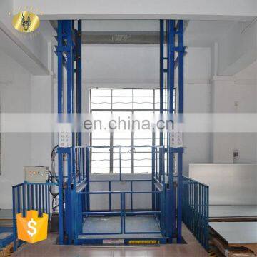 7LSJD Shandong SevenLift guide rail residential freight stationary hydraulic cargo warehouse one floor cargo lift