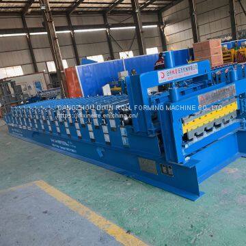 Color Steel Trapezoidal Tile And Glazed Tile Double Layer Roof Wall Panel Roll Forming Machine photo-3
