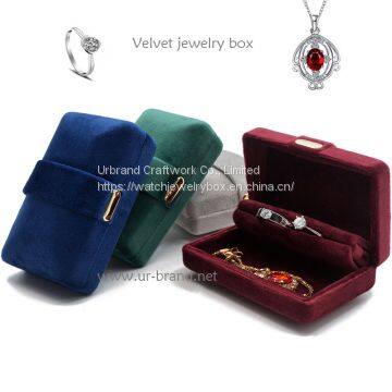 New velvet ring box pendant storage flannel box portable mini travel jewelry box