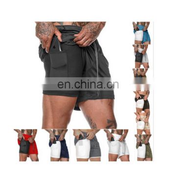 Wholesale Mens fitness gym side pocket Running shorts