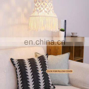 Boho Style Cotton Rope Macrame Woven Wall Hanging Hand Made Indoor Outdoor Decor Macrame Lamp Shade photo-4