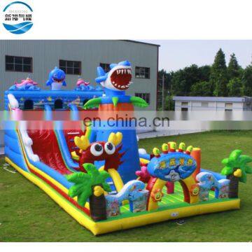 Ocean giant inflatable trampoline, custom inflatable slide castle playground with factory price