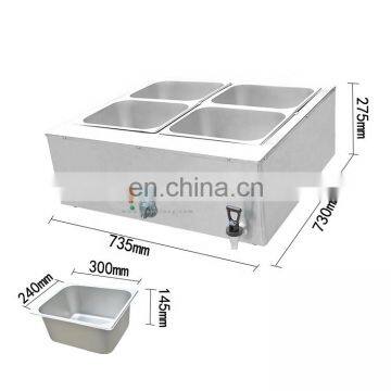 CE Approved 4 Pots Countertop Food Warmer Commercial Wet Catering Bain Marie photo-4