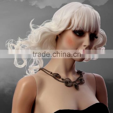 100% Japan's Hair Woman wig Medium Long Wave White Color Synthetic Wig 2225