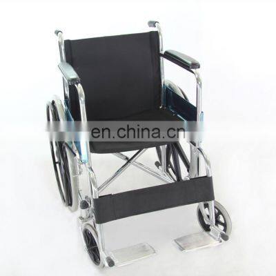 high quality  Custom disabled elderly manual push wheelchair folding convenient electroplating manual transport wheelchair