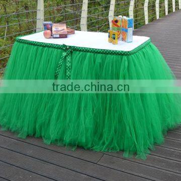 Home Decoration Tutu Tulle Table Skirt Cover Green SD103 photo-3
