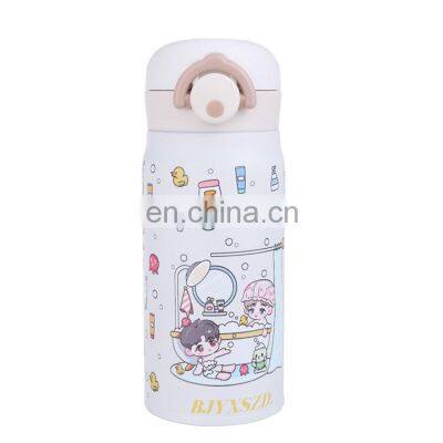 Custom 316 stainless steel thermos bottle vacuum flask with cartoon logo