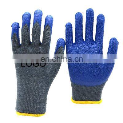 10Gauge Snug-fitting Knit Poly Cotton Shell Sure-grip Textured Latex Coated Heavy Duty Gloves Puncture Resistant Rubber Gloves