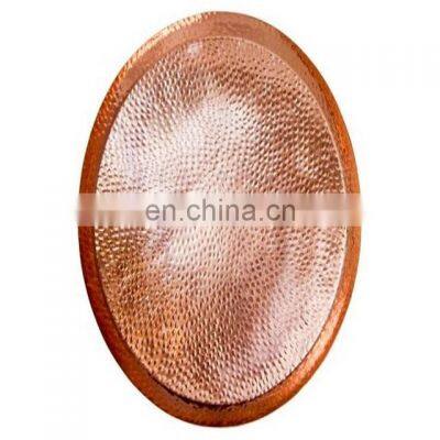 round copper plated metal tray