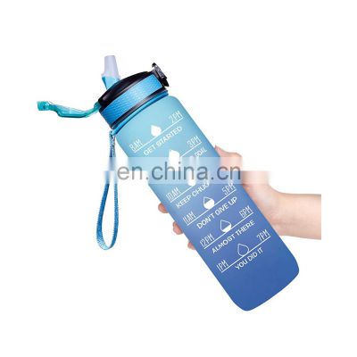 Custom logo customized non-toxic time marker leakproof motivational fitness sublimation sports water bottles