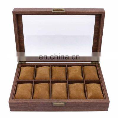 OEM High End Top Glasses 10 Digits Wooden Watch Display Box Storage Watch Organizer photo-3