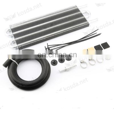 Aluminum Tube & Fin 5/6'' Transmission Oil Cooler Manual Radiator Converter Kit 4 row