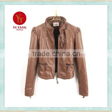 Hot sale women pu jacket 2015 new style