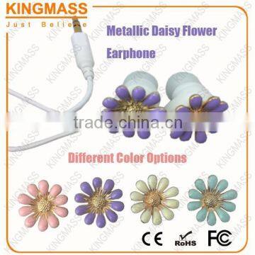 2015 New Metallic Daisy Flower Earphone