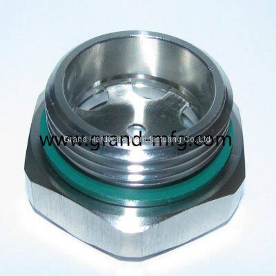 BSP Thread G1 INCH Stainless Steel 304 Liquid Oil Level Sight Glass With Borosilicate Glass